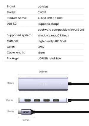 UGREEN 4in1 Multiport Adapter and USB Hub