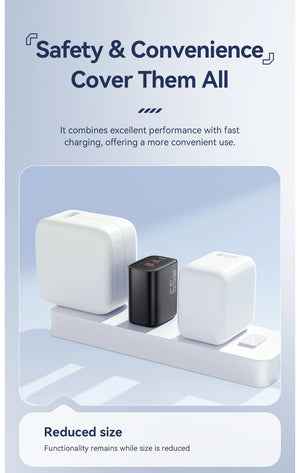 ESSAGER 65W GaN USB-C Charger with Quick Charge 4.0 and Power Delivery - Black