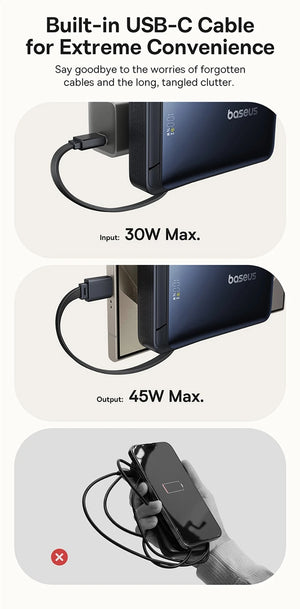 BASEUS Nomos Qi2 3in1 Magnetic Portable Power Bank