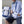 White and blue detachable waterproof backpack with crossbody small bag, carried by person