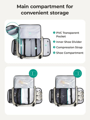 BAGSMART Expandable Large Capacity Waterproof Travel Backpack