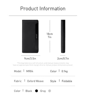 Black long bifold wallet front view with textured cover and slim front slip pocket.