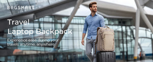 BAGSMART Large Capacity Waterproof Travel Backpack with USB Cable Access