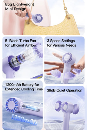 BASEUS GoTrip DT1 Mini Rechargeable Handheld Portable Fan