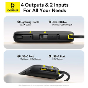 BASEUS QPow3 Digital Display Power Bank with Built-In Cable