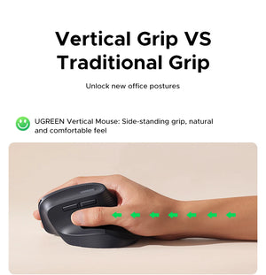 UGREEN M571 Dual-Mode Ergonomic Vertical Bluetooth Wireless Mouse