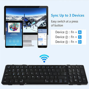 JOMAA Foldable Rechargeable Bluetooth Wireless Keyboard