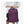 Purple backpack worn by a model with side zipper pocket and shoulder straps
