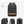 Black travel backpack with front pocket, side straps, and padded shoulder straps.