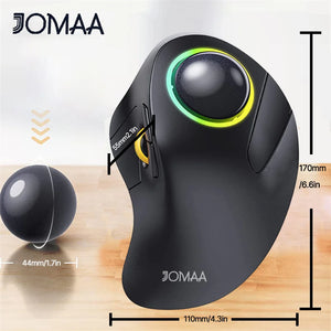 JOMAA Rechargeable Bluetooth Wireless Vertical Trackball Mouse