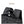 Black waterproof travel backpack with padded top handle and zippered front pocket