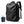 Black waterproof travel backpack with pump, front pocket and adjustable shoulder strap.