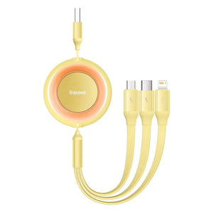 BASEUS Bright Mirror Series Retractable 3in1 Fast Charging Data Cable