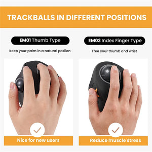 JOMAA Rechargeable Bluetooth Wireless Vertical Trackball Mouse