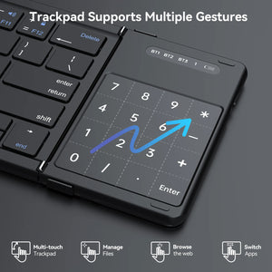 AUSDOM Sofkeys Air3 Foldable Rechargeable Bluetooth Wireless Keyboard