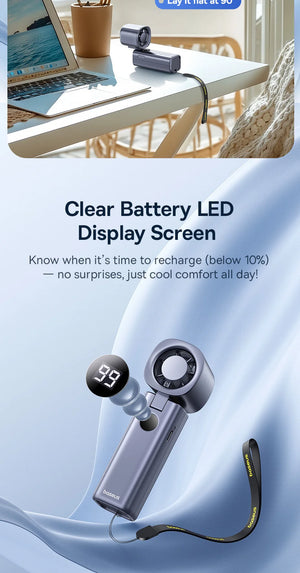 BASEUS GoTrip DT1 Foldable Rechargeable Handheld Portable Fan