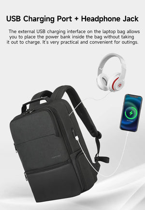 TIGERNU B3905 Large Capacity Waterproof Travel Backpack with USB Charging Port