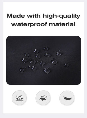 Black waterproof travel backpack fabric with water-droplet pattern texture
