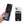 Black leather MagSafe card holder wallet opened to show card slots, with phone shown