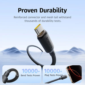 BASEUS Foamed Silicone Pro 100W Type-C to Type-C Magnetic Coiled Charging Cable