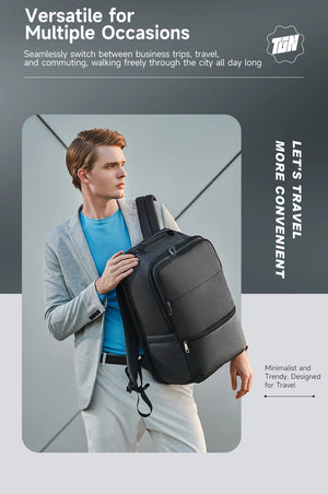 TIGERNU B3905 Large Capacity Waterproof Travel Backpack with USB Charging Port