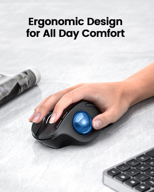PROTOARC EM01 Ergonomic Rechargeable Bluetooth Wireless Trackball Mouse