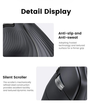 UGREEN MU008 Multi-Mode Ergonomic Vertical Bluetooth Wireless Mouse
