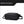 Black crossbody bag angled view with top zip, front logo, and adjustable strap