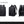 Black waterproof travel backpack, front, side, and back views
