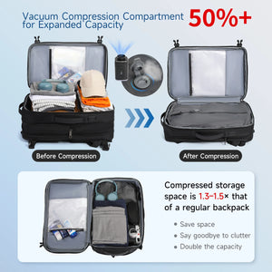 TIGERNU B9831 Expandable Vacuum Compression Waterproof Travel Backpack with Pump