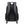 Black backpack shown from the back on a white background
