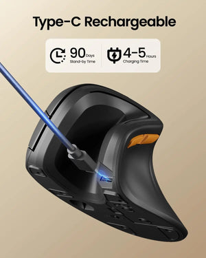PROTOARC EM11 Rechargeable Bluetooth Wireless Vertical Trackball Mouse