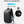 Black travel backpack with USB charging port and adjustable shoulder straps
