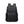 Black waterproof travel backpack with top handle, front zip pocket, and padded shoulder straps