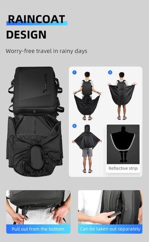 MARK RYDEN MR9299 Expandable Waterproof Travel Backpack with USB Charging Port