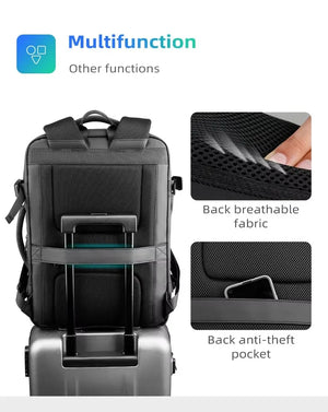 MARK RYDEN MR9711 Large Capacity Waterproof Travel Backpack with USB Charging Port
