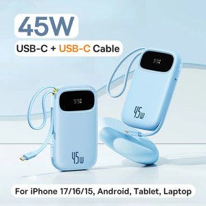 BASEUS QPow3 Fast Charging Power Bank with Built-In Cable