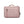 Pink laptop bag with top handle and side zippers, smooth textured finish