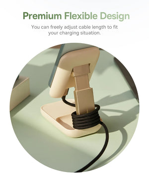 BASEUS Tungsten Gold 100W Type-C to USB-A Magnetic Coiled Charging Cable