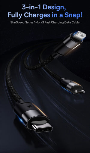BASEUS Star Speed Series 3in1 Fast Charging Data Cable