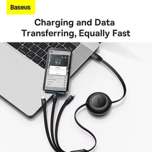 BASEUS Bright Mirror Series 2 Retractable 3in1 Fast Charging Data Cable