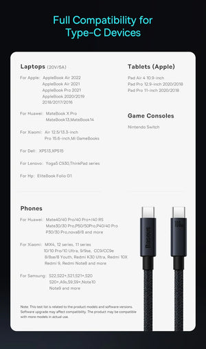 BASEUS Minimalist Series 100W USB-C to USB-C Fast Charging Cable
