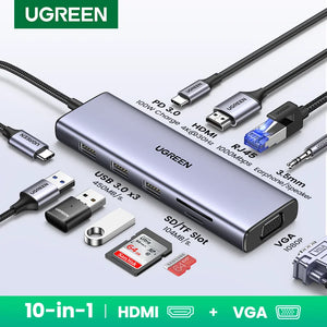 UGREEN 10in1 4K USB-C Multiport Adapter and USB Hub
