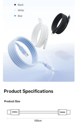 BASEUS Foamed Silicone Pro 100W Type-C to Type-C Magnetic Coiled Charging Cable
