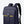 Navy commuter backpack at 45-degree angle with front pocket and padded shoulder straps