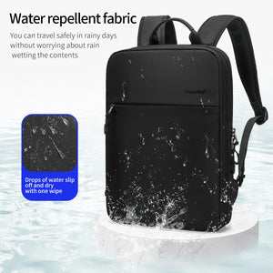 TIGERNU B9013 water-repellent backpack, black surface with droplets splash