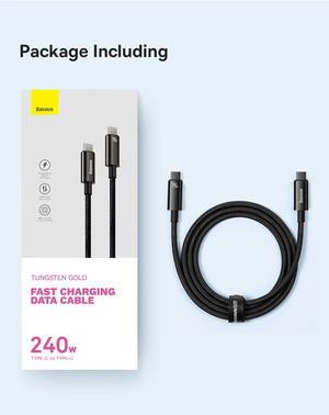 BASEUS Tungsten Gold 240W USB-C to USB-C Fast Charging Cable