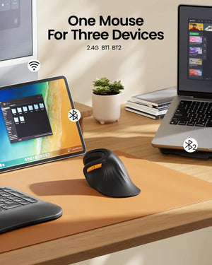 PROTOARC EM11 Rechargeable Bluetooth Wireless Vertical Trackball Mouse