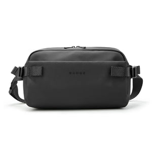 Lightweight waterproof crossbody bag, dark gray with zip top and adjustable strap