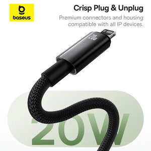 BASEUS Tungsten Gold 20W Type-C to Lightning Magnetic Coiled Charging Cable
